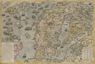 Mapa moře (Carta marina) od Olause Magnuse (1490-1557)