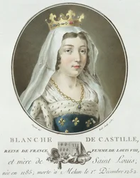 Portrét Blanche de Castille (1185-1252), vyryl Ride, 1787