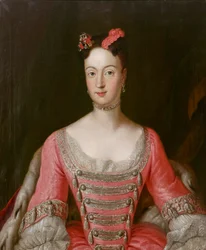 Pruská princezna Wilhelmine (1709-1758), markraběnka Braniborsko-Bayreuthská - Antoine Pesne (1683-1757). Olej na plátně Rozměr : 79,5x65,5 cm Soukromá sbírka