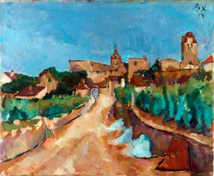 Ulice do Durnsteinu (Rakousko) - obraz Antona Faistauera (1887-1930)