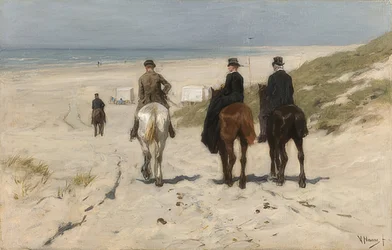 Jízda na koni na pláži. 1876