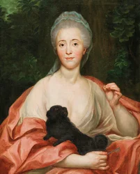 Portrét vévodkyně Mariany de Silva-Bazán y Sarmiento 1739-1784, se psem, cca 1760.