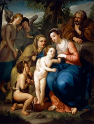 Svatá rodina se svatou Alžbětou, svatým Janem Křtitelem a dvěma anděly od Antona Raphaela Mengse