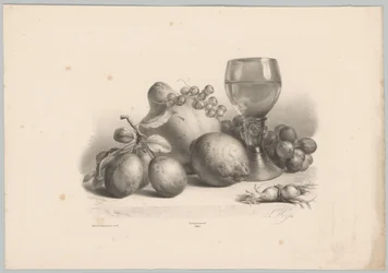 Zátiší se sklem, švestkami, citronem, hrozny a lískovými oříšky Flower and Fruit Studies (...) 10. epizoda (název série)