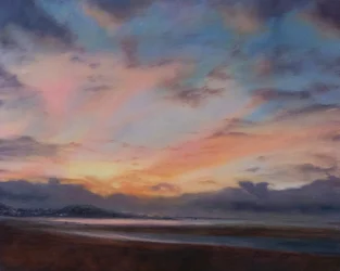 Whispery clouds Devon, 2022 (olej na plátně)