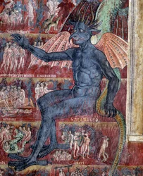 Ďábel v pekle, detail (freska)