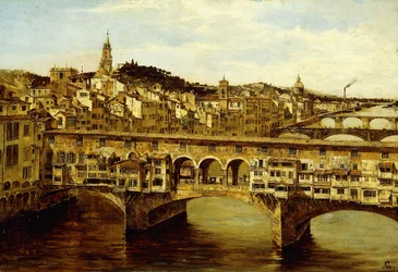 Pohled na Ponte Vecchio, Florencie,