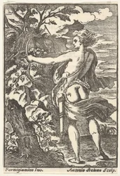 Callisto lov s nataženým lukem, podle Parmigianina, 1720-1740.
