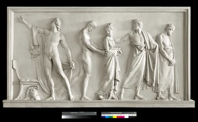 Achilles doručující Briseis Agamemnonovým heraldům, 1787-90 (sádra)