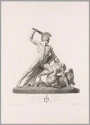 Theseus a kentaur, pohled zepředu, z díla Canova