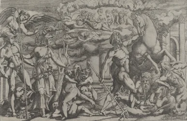 Soutěž mezi Neptunem a Athénou, 1540-45.