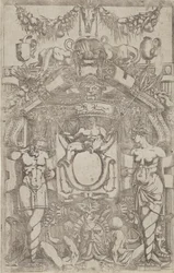 Ornament s malým prázdným oválem, 1540-45.
