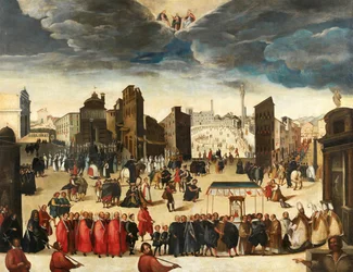 Procesí na oslavu vysvěcení Insigne Collegiata di Santa Maria, 23. října 1611.