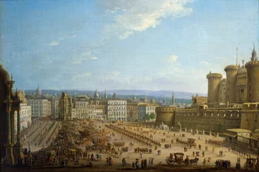 Festival čtyř oltářů v Neapoli, cca 1757, Antonio Joli (1700-1777), olej na plátně, 52,1x78,7, Itálie