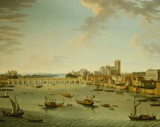 Temže z terasy Somerset House při pohledu směrem k Westminsteru