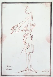 Portrét Filippa Balatriho (1676-1756) italský kastrát (kastrato) Karikatura Antona Maria Zanettiho (1679Ð1767). Soukromá sbírka z 18. století