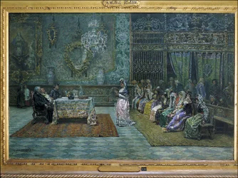Přehled učení na faře v Granadě, konec 19. století (olej)