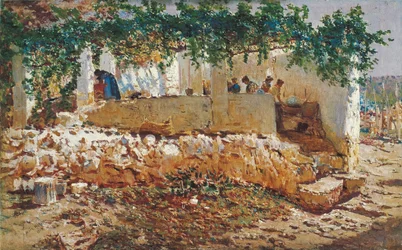 Pračky - Munoz Degrain, Antonio (1840-1924) - 1903 - Olej na plátně - 62x98 - Museo Carmen Thyssen, Malaga