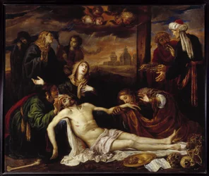 Složení kříže nebo Pieta (olej na plátně)