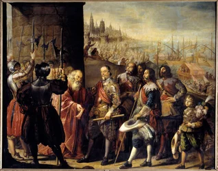Válka o Valtelina: „“ vysvobození genů markýzem ze Santa Cruz v roce 1625““ Obraz Antonia de Pereda (1599-1669)