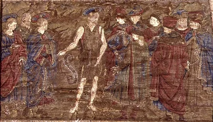 Svatý Jan Křtitel Ukazující na Krista zástupům, tapisérie zobrazující výjevy ze života světce (textil)