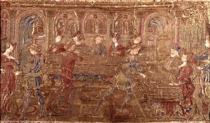 The Conviction of Herodes, gobelín zobrazující výjevy ze života světce (textil)
