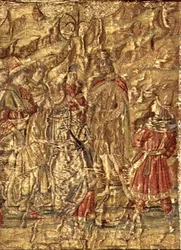 Setkání sv. Jana Křtitele a výběrčích daní, tapisérie zachycující život světce (textil)