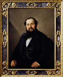 Portrét Giuseppe Vitiho (1816-1860), italského cestovatele a obchodníka, malba Antonia Puccinelliho (1822-1897)