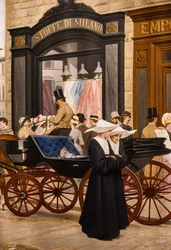 Epocha, detail s jeptiškou a kočárem