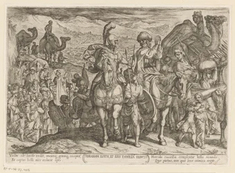 Abraham vezme Lota a jeho rodinu do své země Abraham Loth, et familia reducit (titul na předmětu) Starý zákon bitevní scény (název série)