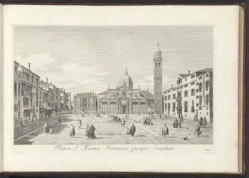 Gezicht na Campo Santa Maria Formosa te Venetië Náměstí Panny Marie Formosa a jeho chrám (název na objektu) Gezichten op bugemenen en pleinen v Benátkách (název série) Nejznámější pohledy na město Benátky z 38. leteckého reliéfu Antonius Canal