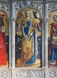 Polyptych svaté Sabiny, detail, od Antonia Vivariniho známého jako Antonio da Murano, kostel San Zaccaria, Benátky, Veneto, Itálie, 2. století