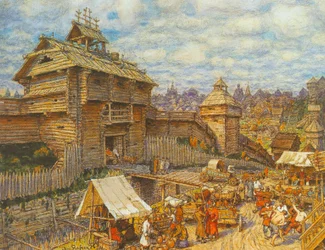 Dřevěné město Moskva ve 14. století
