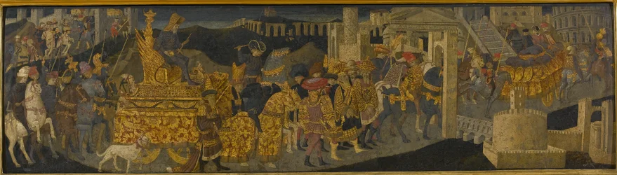 Triumf Scipio Africanus (tempera se zlatem a stříbrem na panelu)