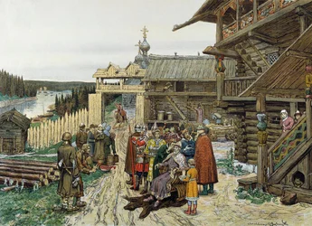 Dvůr feudálního ruského prince, 1908.