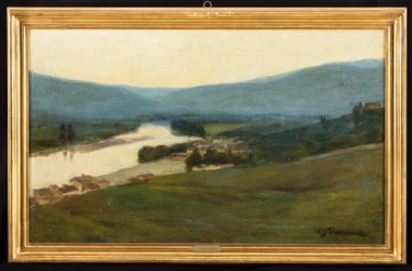 Toskánská krajina s řekou