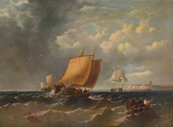 A Fishing Lugger u pobřeží Kentu, c1854, 1938
