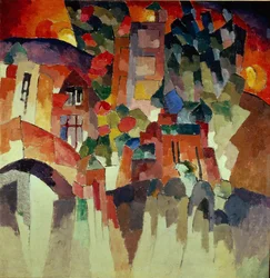 Kislovodská krajinná krajina s branami, 1913