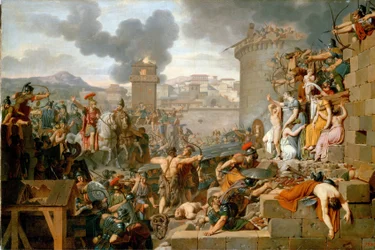 ""Metellus Raising the Siege" (Metellus Raising the Siege) Během obléhání města Centobrica Quintus Caecilius Metellus Macedonicus zatýká své vojáky, když obyvatelé vystaví děti Rhetogene, aby na něj zaútočili. Vymalováno