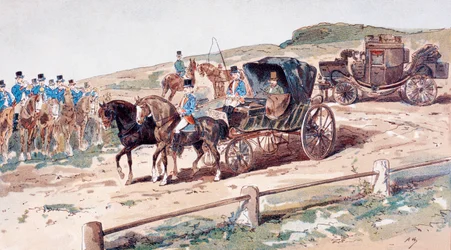 Postilion na kočárovém koni, 19. století, 1886