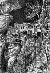 Buddhistický klášter, Yuen-Fu na Min, jižně od Fuchu-Fu, c1890