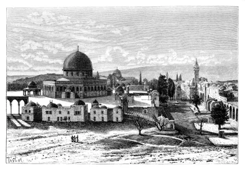 Omarova mešita, Jeruzalém, Izrael, 1895.
