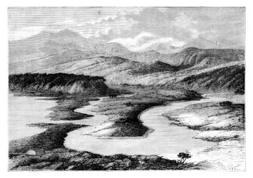 Údolí Dui, Sachalin, Rusko, 1895.