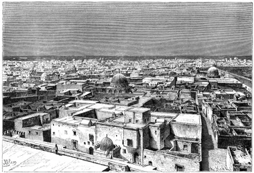 Pohled na Kairwan, Tunisko, c1890