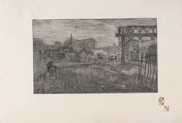 La Gare de Valmondois (Vlakové nádraží Valmondois) 1893 (lept a ruleta)