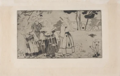La Ronde de Pont-Aven (Tanec v Pont-Aven) 1891 (lept, akvatinta a suchá jehla)