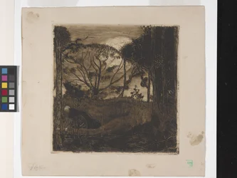 Le Soir (Večer) nebo La Glaneuse (Sběrač) (lept, akvatinta, lavis a ruleta)