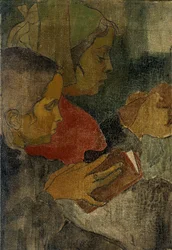 „Bretonské rolnické ženy na mši“, 90. léta 19. století