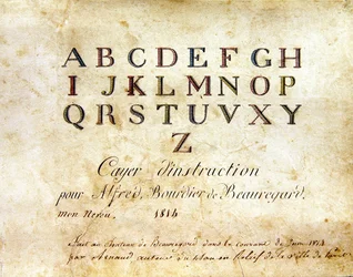 Titulní strana, "Francouzská abeceda z roku 1814", vydavatel Charles Plante Fine Arts