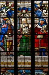 Josue, Sibyla Evropa a Amos - Vitráže v kapli svaté Kateřiny, Arnaud de Moles (1470-1520), dokončena v roce 1513 - Cathedrale Sainte Marie d